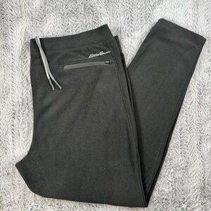 Eddie Bauer Womens Black Fleece-Lined Pants 2XL Adjustable Drawstring & Pockets